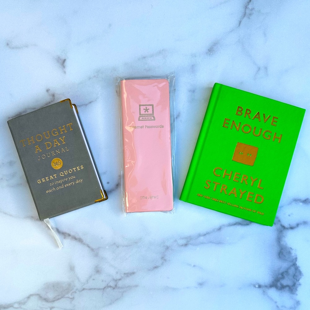 Bundle of 3 little books-Brave Enough, Internet Passwords, Thought a Day Journal